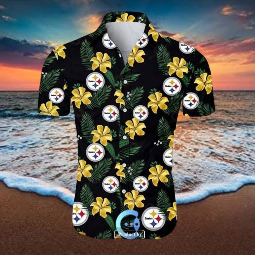 Beach Shirt NFL Pittsburgh Steelers Tropical Flower Hawaiian Shirt