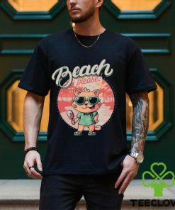 Beach please funny summer cat shirt