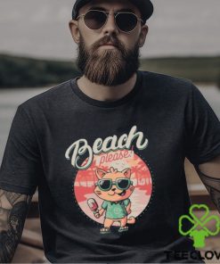 Beach please funny summer cat shirt