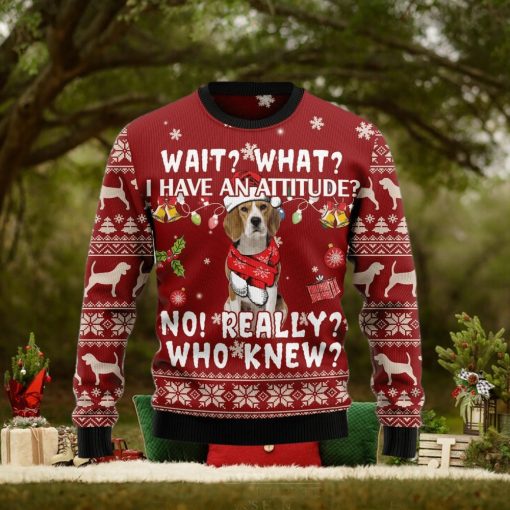 Beagle Attitude Ugly Christmas Sweater Gift Men Women
