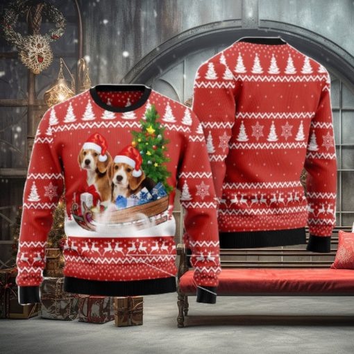 Beagle Dashing Ugly Christmas Sweater AOP All Over Printed Sweater