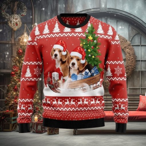 Beagle Dashing Ugly Christmas Sweater For Men & Women Adult, Christmas gift for Dog lover