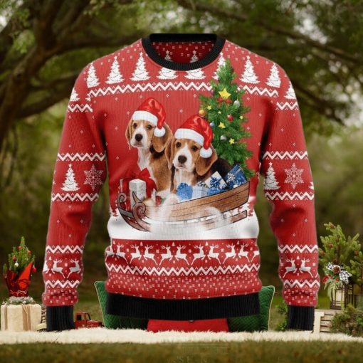 Beagle Dashing Ugly Christmas Sweater For Men & Women Adult, Christmas gift for Dog lover