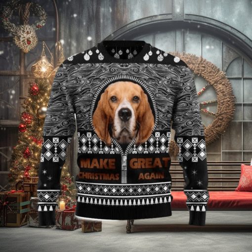 Beagle Make Great Again Ugly Christmas Sweater 3D Gift Christmas Funny