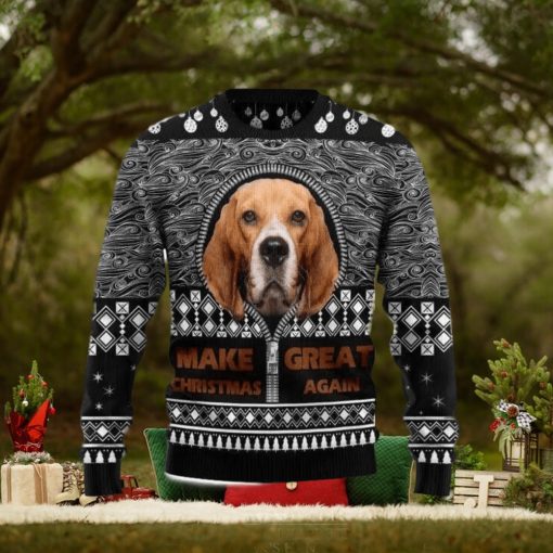 Beagle Make Great Again Ugly Christmas Sweater 3D Gift Christmas Funny