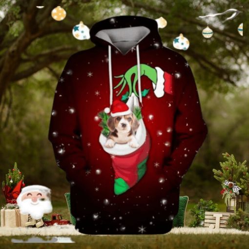 Beagle On Christmas Custom Hoodie 3D All Over Print