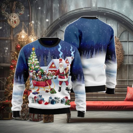 Beagle Santa Sled Ugly Christmas Sweater AOP All Over Printed Sweater
