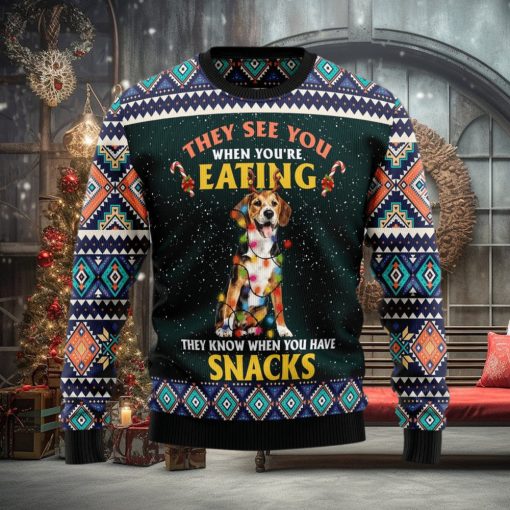 Beagle Snack Christmas Gift Ugly Christmas Sweater Xmas Holiday