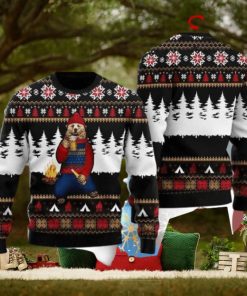 Bear Campfire Ugly Christmas Sweater Style Gift For Men And Women