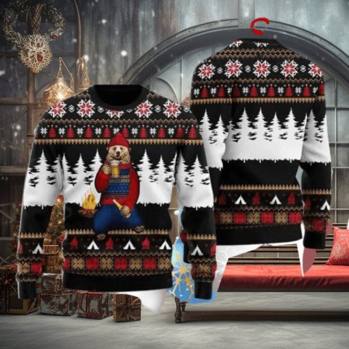 Bear Campfire Ugly Christmas Sweater Style Gift For Men And Women