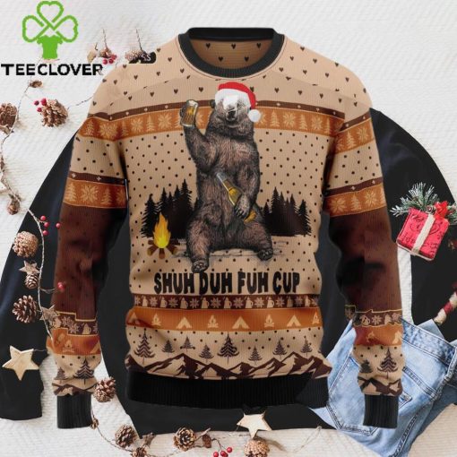 Bear Camping Christmas Ugly Christmas Sweater, Shuh Duh Fuh Cup Xmas Sweatshirt