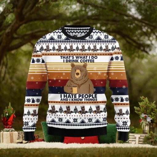 Bear Coffee Ugly Christmas Sweater