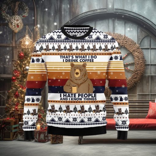 Bear Coffee Ugly Christmas Sweater