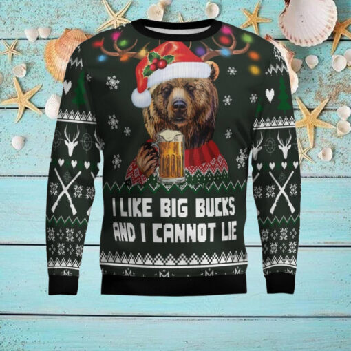 Bear Hunting and Beer Ugly Christmas Sweater