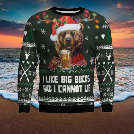Bear Hunting and Beer Ugly Christmas Sweater