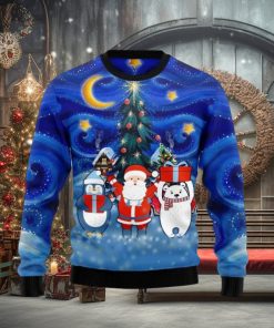 Bear Santa Penguin Full Printed Ugly Wool Sweater