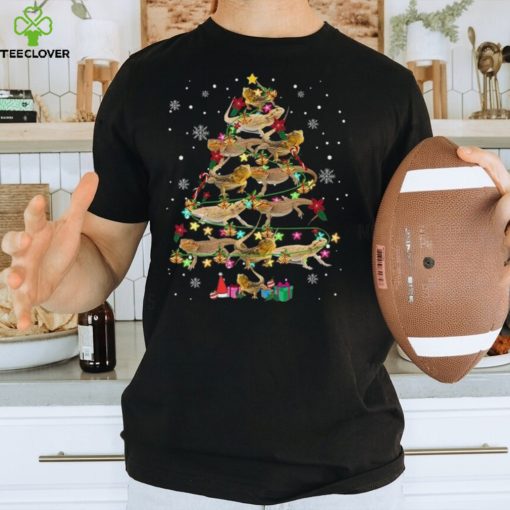 Bearded Dragon Christmas Tree T Shirt Funny Adult Christmas Shirts Gifts For Reptile Lovers