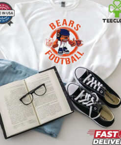 Bears Football NFL Rush Zone Cartoon Character Shirt featuring a fun, animated design of the Chicago Bears’ mascot and characters from the NFL Rush Zone, perfect for fans who enjoy a playful and spirited take on their team pride.