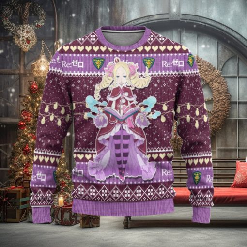 Beatrice Anime Custom Re Zero Xmas Women Mens Ugly Christmas Sweater