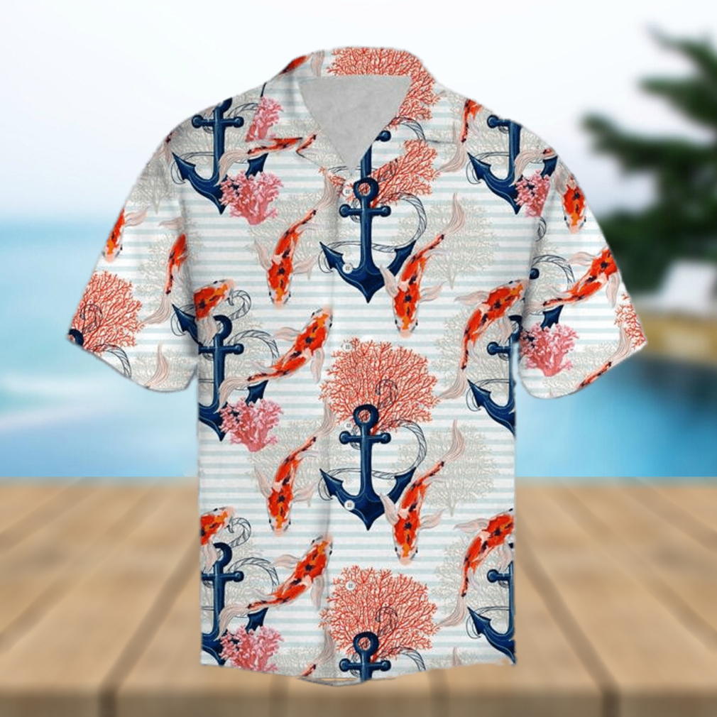 Beautiful Koi Fish And Anchor Hawaiian Shirt Beautiful Koi Fish And Anchor Hawaiian Shirt