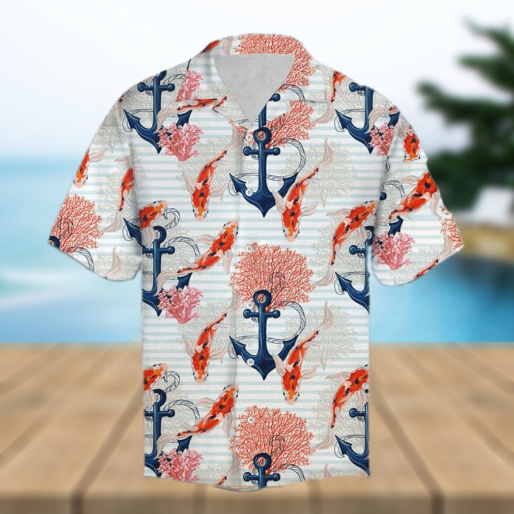 Beautiful Koi Fish And Anchor Hawaiian Shirt Beautiful Koi Fish And Anchor Hawaiian Shirt