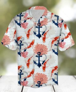 Beautiful Koi Fish And Anchor Hawaiian Shirt