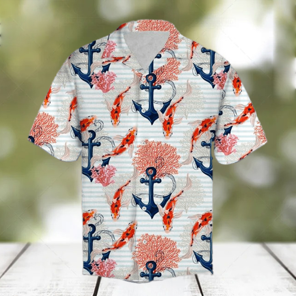 Beautiful Koi Fish And Anchor Hawaiian Shirt Beautiful Koi Fish And Anchor Hawaiian Shirt