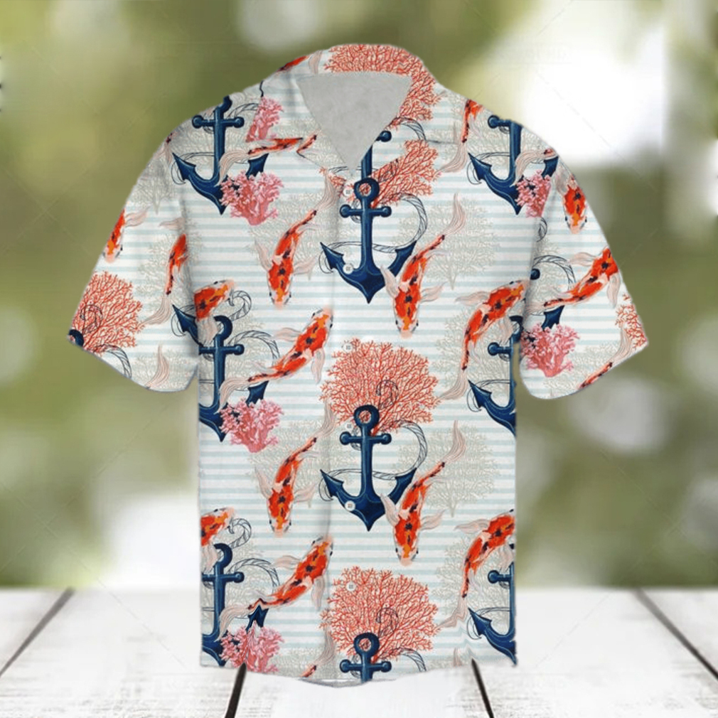 Beautiful Koi Fish And Anchor Hawaiian Shirt Beautiful Koi Fish And Anchor Hawaiian Shirt