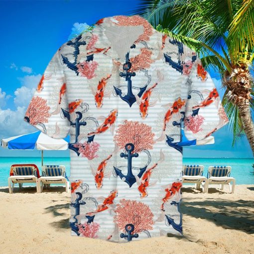 Beautiful Koi Fish And Anchor Hawaiian Shirt