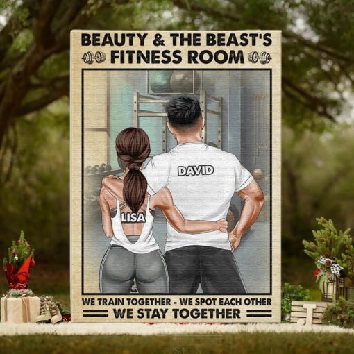 Beauty & The Beast’s Fitness Room, Train Together   Personalized Poster & Canvas Prints