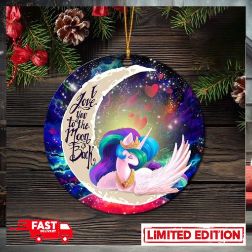 Beauty Unicorn Love You To The Moon Galaxy Perfect Gift For Holiday Ornament