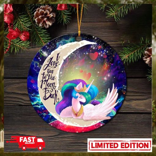 Beauty Unicorn Love You To The Moon Galaxy Perfect Gift For Holiday Ornament