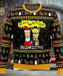 Beavis And Butthead Do Christmas Knitted Ugly Christmas Sweater