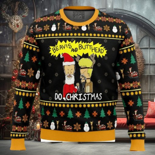 Beavis And Butthead Do Christmas Knitted Ugly Christmas Sweater