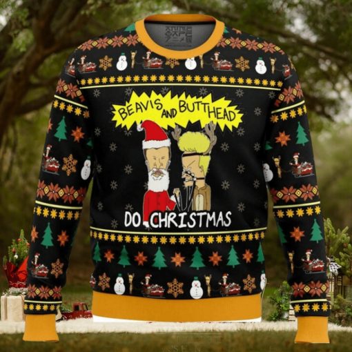 Beavis And Butthead Do Christmas Knitted Ugly Christmas Sweater