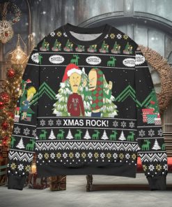 Beavis and Butt Head Xmas Rock Knitted Ugly Christmas Sweater