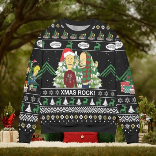 Beavis and Butt Head Xmas Rock Knitted Ugly Christmas Sweater