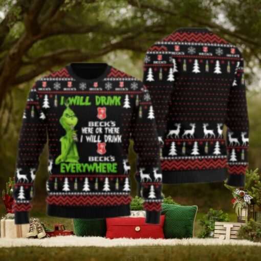 Beck Grinch Will Drink Everywhere Ugly Sweater