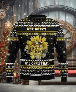 Bee Merry It‘s Time bee lover 3D Ugly Christmas Sweater Gift Men Women