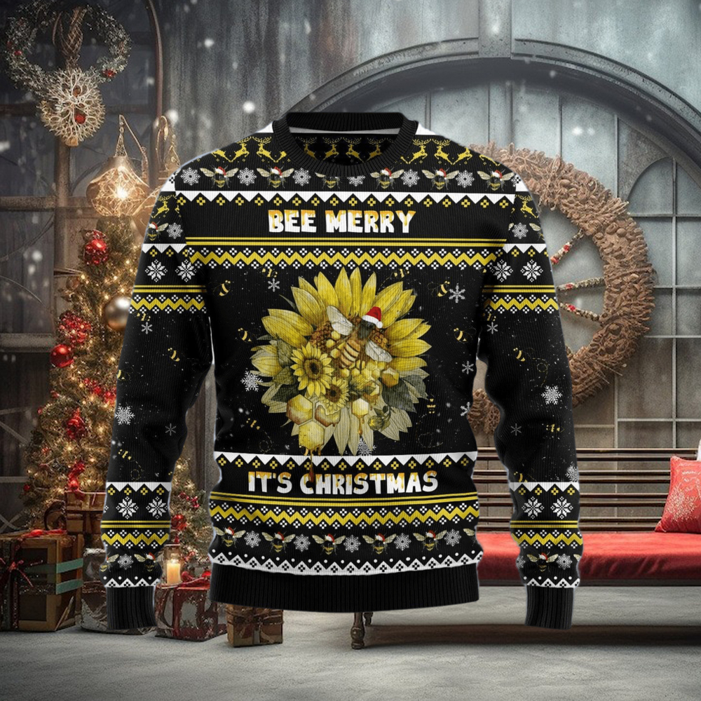 Bee Merry It‘s Time bee lover 3D Ugly Christmas Sweater Gift Men Women Bee Merry It‘s Time bee lover 3D Ugly Christmas Sweater Gift Men Women