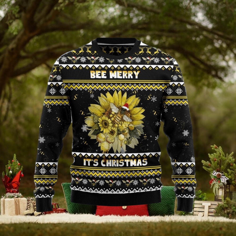 Bee Merry It‘s Time bee lover 3D Ugly Christmas Sweater Gift Men Women Bee Merry It‘s Time bee lover 3D Ugly Christmas Sweater Gift Men Women