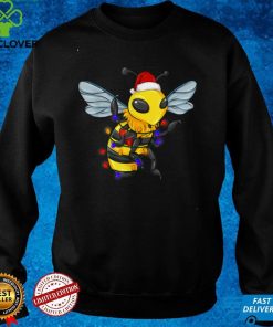 Bee With Santa Hat Tree Lights Xmas Light Christmas T Shirt