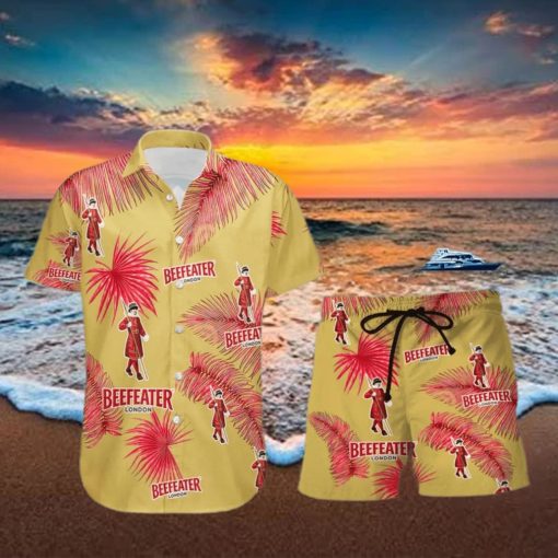Beefeater Gin Palm Leaves Tropical Hawaiian Shirt And Shorts Unique Summer Gift