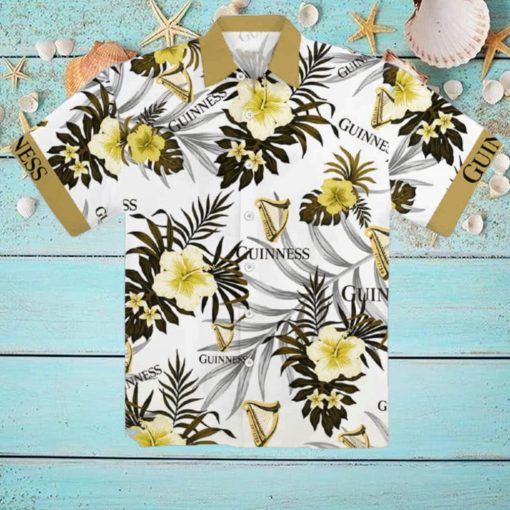 Beer Guinness Hibiscus Hawaiian Shirt