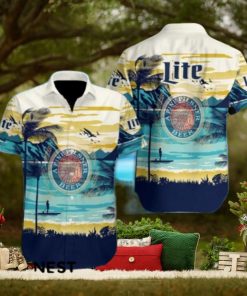 Beer Lite A Fine Pilsner Hawaiian Design Short Sleeve Shirt