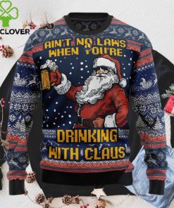 Beer Lover Ugly Christmas Sweater, Ain’t No Laws When You’re Drinking With Claus