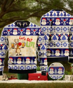 Beer Santa Pattern Ugly Christmas Sweater AOP All Over Printed Sweater
