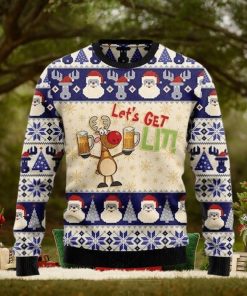 Beer Ugly Christmas Sweater Let’s Get Lit Xmas