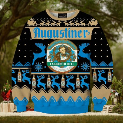 Beers Augustiner 3D Print Fun Black Christmas Sweater