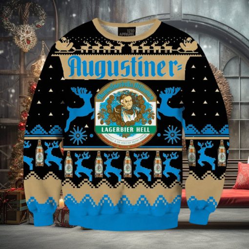 Beers Augustiner 3D Print Fun Black Christmas Sweater